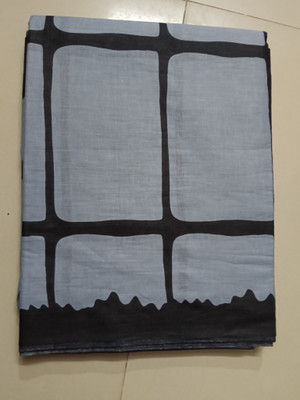 NaveeNest Self Design Daily Wear Mulmul Saree(Grey, Black)