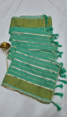 Arpita Fashion Self Design Bollywood Cotton Blend Saree(Green)