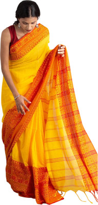 kalpana handloom Self Design Handloom Pure Cotton Saree(Multicolor)