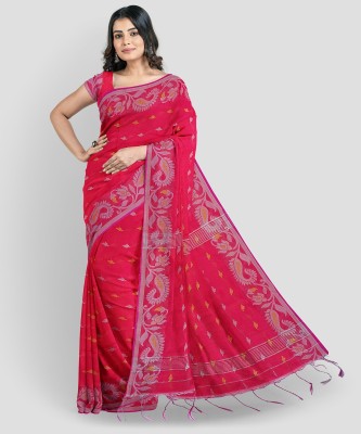 Mayabi Woven Handloom Raw Silk Saree(Pink)