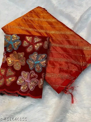 Bollytrend Solid/Plain Bollywood Georgette, Silk Blend Saree(Multicolor)