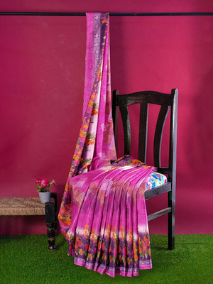 Suali Self Design Bollywood Georgette Saree(Pink)