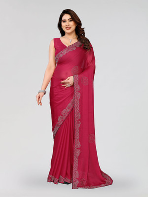 Divastri Embellished, Embroidered Bollywood Chiffon Saree(Pink)