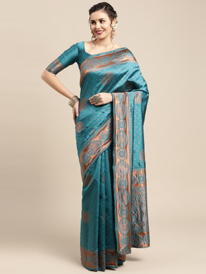70% OFF on Sareemall Woven Paithani Silk Blend Saree(Dark Blue) 70% OFF on Sareemall Woven Paithani Silk Blend Saree(Dark Blue)