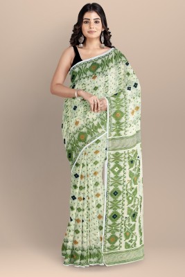 cloud vastra Woven Jamdani Cotton Blend Saree(Multicolor)