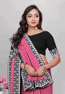 Sharanam Striped Bollywood Georgette Saree(Multicolor)