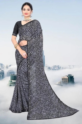 NESHVI ENTERPRISE Digital Print Bollywood Georgette Saree(Black)