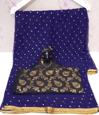 HouseOfCommon Printed, Embellished Bollywood Chiffon Saree(Multicolor)