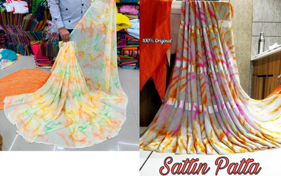Sitanjali Self Design Bollywood Georgette Saree(Pack of 2, Orange)