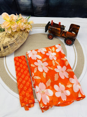 HouseOfCommon Ombre Bollywood Georgette Saree(Orange)