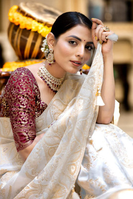 ANUVRATA Jacquard Printed Blouse Material