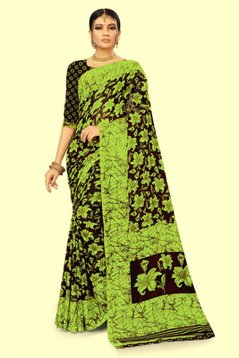 Vimalnath Synthetics Printed Daily Wear Georgette Saree(Light Green)