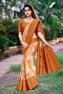 M.B.ENTERPRISE Digital Print Daily Wear Tussar Silk Saree(Grey)