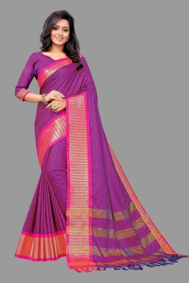 Dhami Woven Mysore Pure Silk Saree(Purple)