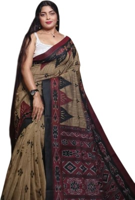 kalpana handloom Temple Border, Applique Handloom Pure Cotton Saree(Multicolor)