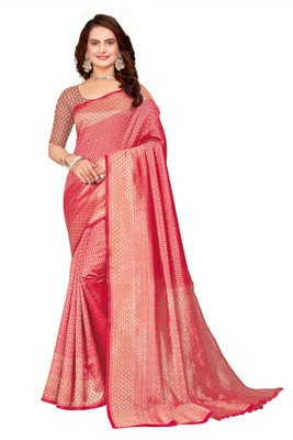 SHREE SANT SAREES Woven Banarasi Art Silk Saree(Red)