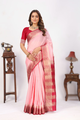 Rashmi Sarees Woven Mysore Crepe Saree(Red)