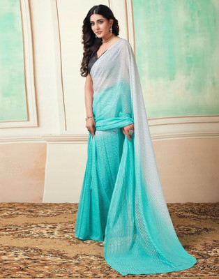Riddhi textile Hub Woven Handloom Georgette Saree(Blue)