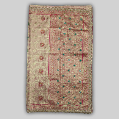 OryanCo Self Design, Embellished, Embroidered, Floral Print, Woven Bollywood Tissue Saree(Pink)