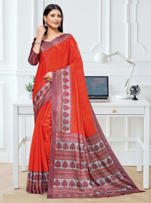 Panchvati NX Printed Bollywood Crepe Saree(Red)