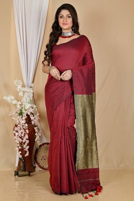 Kridhat Embellished Handloom Cotton Blend Saree(Multicolor)