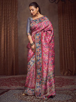 Sareemall Woven Banarasi Viscose Rayon Saree(Pink)
