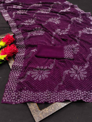 Avi Store Embellished Bollywood Georgette Saree(Purple)