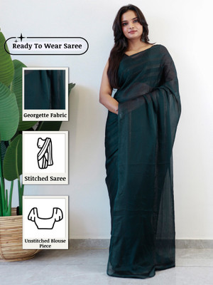 Sareemall Printed Bollywood Georgette Saree(Blue)