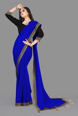 Netra Fashion Self Design Daily Wear Georgette Saree(Blue)