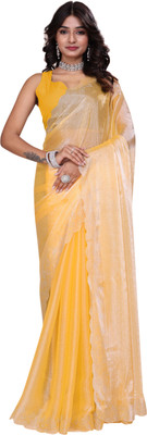 JS Clothing Mart Embellished Bollywood Jimmy choo Saree(Yellow)