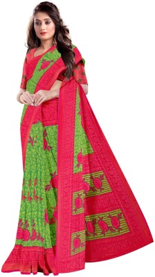 AVM SILK MILLS Printed Daily Wear Chiffon Saree(Light Green)