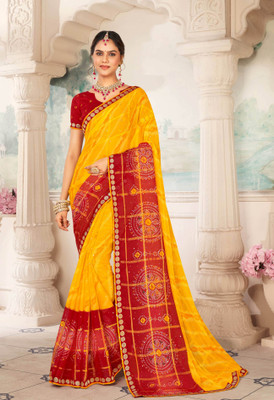 Laxmipati Sarees Printed Bollywood Chiffon Saree(Multicolor)