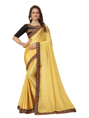 Tejal Creation Self Design Bollywood Pure Silk Saree(Yellow)