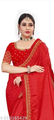 DHARMISHTHA ART Embroidered Bollywood Art Silk Saree(Red)