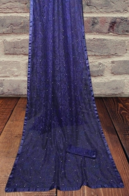 Nexaafashion Embroidered Bollywood Brasso Saree(Blue)