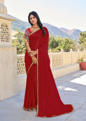 Laxmipati sarees Printed Daily Wear Chiffon Saree(Pack of 2, Red)