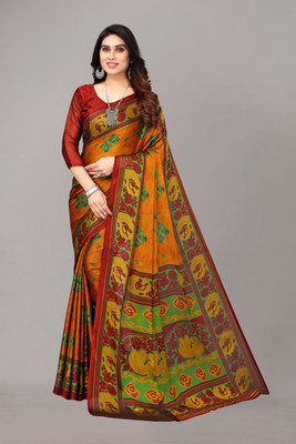 FABMORA Printed Bandhani Chiffon, Georgette Saree(Multicolor)