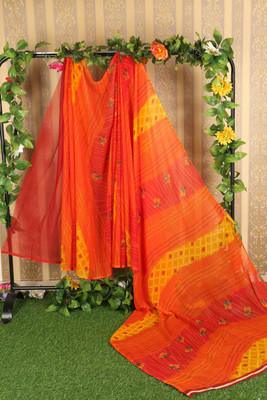 Suali Self Design Bollywood Georgette Saree(Orange)