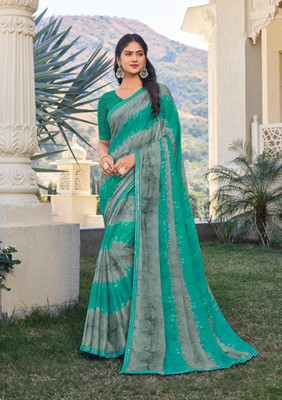 Laxmipati sarees Printed Daily Wear Chiffon Saree(Blue)