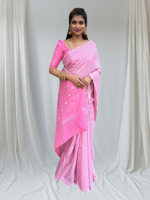 NEEL TEXTILES Self Design Bollywood Chiffon Saree(Pink)