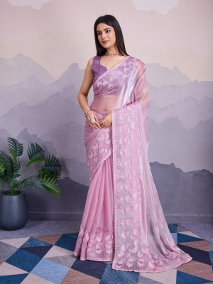 Tasrika Self Design Bollywood Silk Blend Saree(Pink)