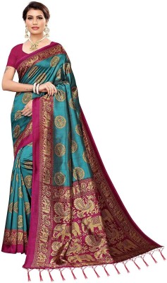 Vimalnath Digital Print Bollywood Georgette Saree(Dark Green)