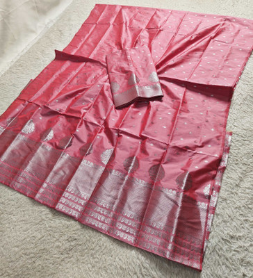 Skiran's Printed Mekhela Chador Polyester Saree(Pink)