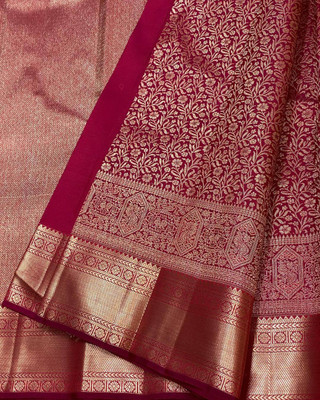MIRMAN Woven Banarasi Pure Silk Saree(Purple)