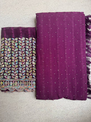JASHALFAB Embellished Bollywood Chiffon Saree(Multicolor)