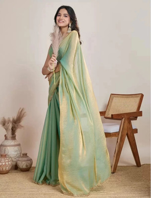 HouseOfCommon Solid/Plain Kanjivaram Art Silk, Pure Silk Saree(Green)