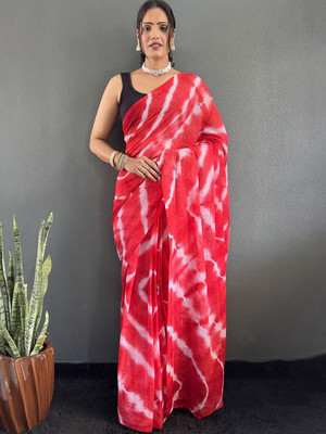 HERE&NOW Dyed Banarasi Nylon Saree(Red)