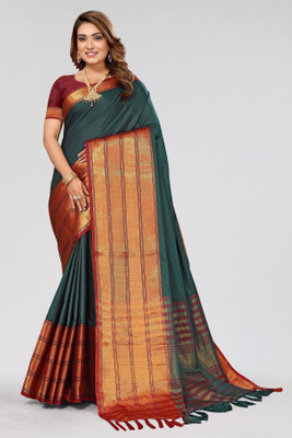 Soor Panchi Woven Narayanpet Cotton Silk Saree(Multicolor)