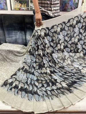 HouseOfCommon Printed Bollywood Georgette Saree(Grey)