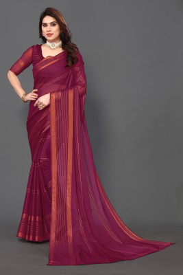 SARETRA MALL Embellished Bollywood Chiffon Saree(Purple)